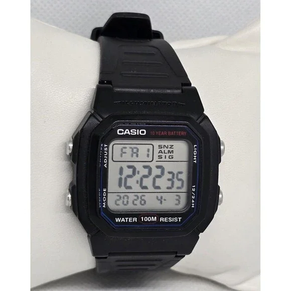 Men' Casio W800H 10 Year Battery Chronograph Resin Watch 100 Meter Alarm Date 14 - Picture 3 of 9